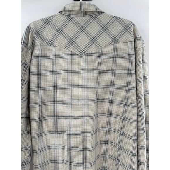 Howler Bros Flannel Western Shirt Beige Tan Gray Plaid Cotton Snap Button XL - Picture 3 of 10